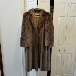 Women's Beaver Fur Full Length Coat Size 4-6